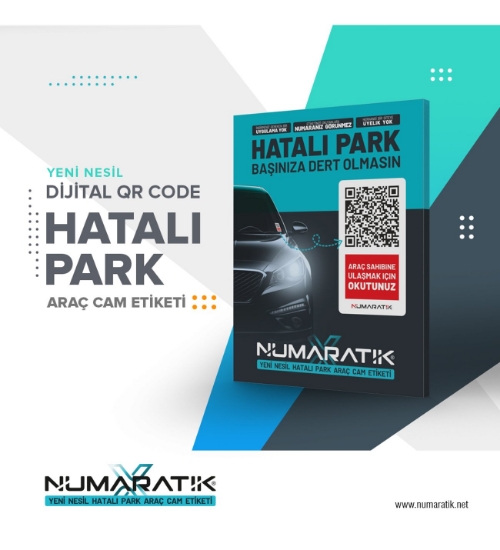 3 Adet QR Kodlu Numaratik Parktel Araç Numaratörü resmi